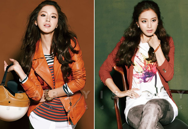 Những loạt ảnh trong bộ ảnh quảng cáo của Kim Tae Hee cho một nhãn hiệu thời trang.